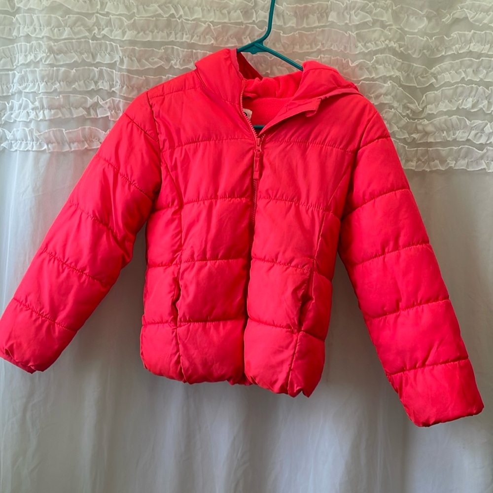 Old navy Girls puffer coat - bright pinkish orangish